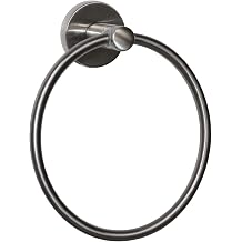 Nickel Hand Towel Holder Modern Towel Ring for Bathroom Wall Hand Towel Hook Satin Nickel Towel Rack for Kitchen 7"H x 6.125"D