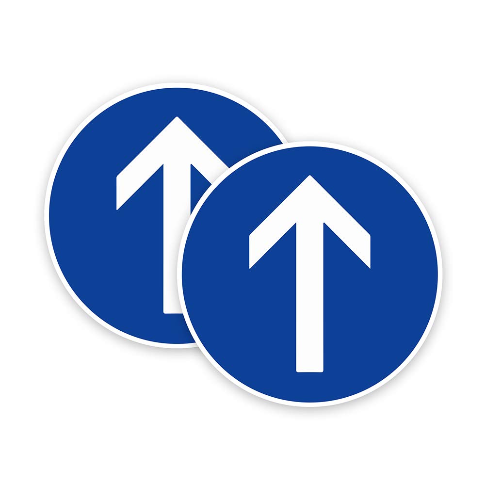 Stickers Limited Pack Of 2 Ahead Only Sign Stickers(150 Mm) With Waterproof - Traffic Rule Sticker #Tr090 Stickers Limted