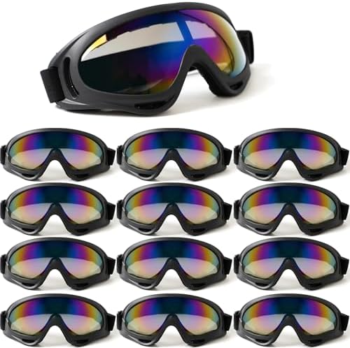 12 Pack Kids Safety Goggles,UV400 Eye Protection for Younth Skiin...