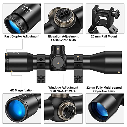 CVLIFE 4x32 Compact Rifle Scope