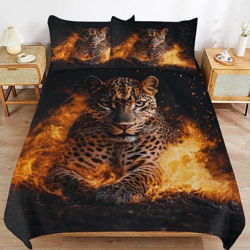 Housse de couette léopard facile à laver pour lit enfants et ados - 2