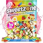 Sweetzone Fizzy Funky Frogs - Sweet Bags of Fruity Blast, Old-Fashion American Sweets for Retro Sweet Lovers, 1kg Bulk Bag, Enjoy the Irresistible Fruit Gummy Halal Sweets, Perfect for Kids and Adults