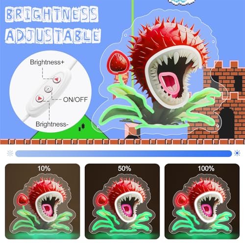Image of Chomper LED Neon Lights for Bedroom Wall Decor - RGB Gamer Room Sign with USB - Chomper Style Wall Lamp for Boys, Kids, Party Setup & Cool Game Room Design