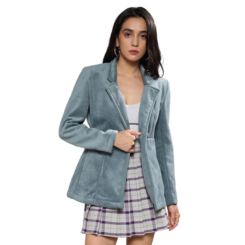 pinacolada Women's Structured Single-Breasted Blazer for Casual Wear | Lapel Collar | Long Sleeve | Button Closure | Blazer Crafted with Comfort Fit for Everyday Wear-picture-28