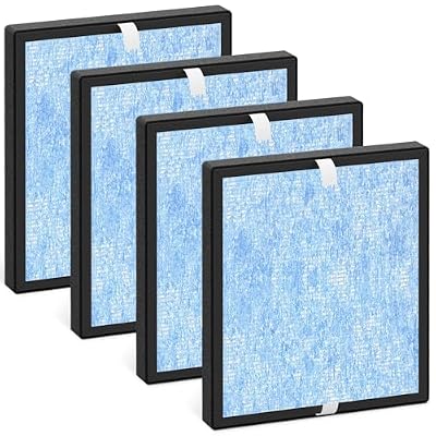 GoKBNY 4-Pack R1/P1801/P1802 Replacement Filter Compatible with YIOU Purifier R1/P1802 & Elechomes Purifier P1801, 3-in-1 Filters- Blue Version
