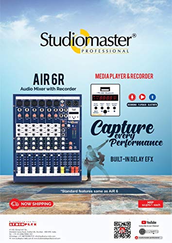Studiomaster AIR-6R with Inbuilt Recorder, Bluetooth,USB & Echo D...