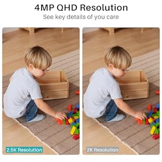 4MP Indoor Security Camera, WUUK 360° Camera Surveillance for Baby Monitor/Pet, 2.4G WiFi Home Security Camera with Motion Detection & Tracking, IR Night Vision, 2-Way Audio, Compatible with Alexa