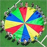 ¡Impermeable y el color de color, como la costura, investigamos para asegurarnos de que le ofrecemos el producto de mejor calidad para el juego de paracaídas! ¡Nuestro paracaídas infantil está garantizado para no desvanecerse al sol, y la tela Colorfast lo mantendrá brillante, sin pudrirse y verse completamente nuevo!