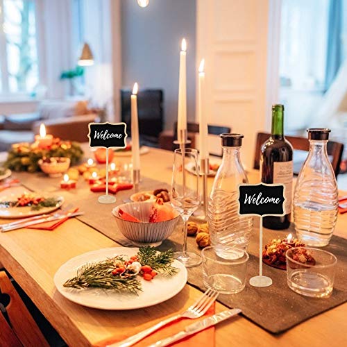 Futureplusx 12 Pcs Mini Stand Board Place Cards Wood Mini Chalkboard Sign With Easel Stand For Chalkboards Signs Hanging Blackboard #TOP4