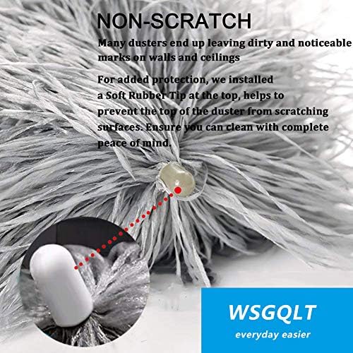 WSGQLT Microfiber Duster, Feather Duster, Spider Web Cleaner with Telescoping Extension Pole and 360° Flexible Bendable Removable Washable Head for Cars  (Metal)
