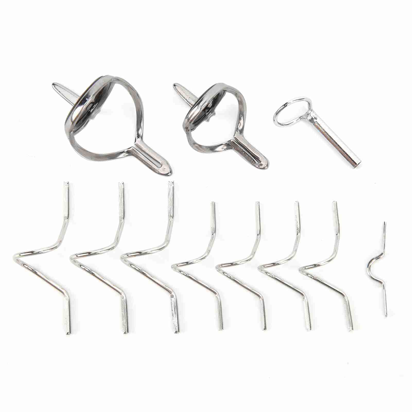 Fishing Pole Tip Repair Kit, 11Pcs Guide Wheels Fly Fish Guide Angling Repair Tool Stainless Steel Strong Buckle Frames Fly Rod Set Rebuilding Spinning Casting Fishing Rod Eyes Replacement