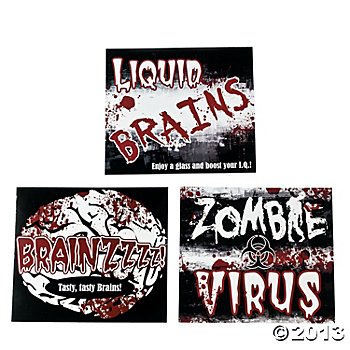 2 Liter Drink Bottle Lables/Halloween Party/Undead Munchie Carrier/PARTY PACK ACCESSORIES