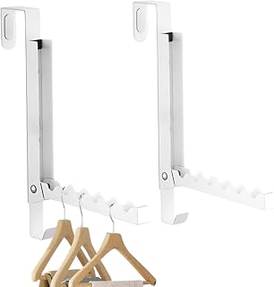 Över dörren torkställ – 23,5 cm kompakt hopfällbar klädhållare | robust dubbelpack dörröppningar, justerbar tjocklek montering | badrum resor balkong luftning verktyg tillbehör