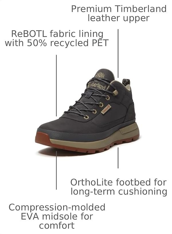 Timberland Men's Field Trekker Low Hiking Shoe, Dark Grey/Medium Brown, 9.5 Medium by Timberland - Used condition - Image 3