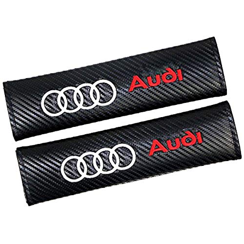 Seat Belt Covers for Audi, Carbon Fiber car seat Belt Shoulder pad for A4L A6 A5 A3 Q5 Q3, Soft Car Safety Seat Belt Strap Shoulder Pad for Adults and Children