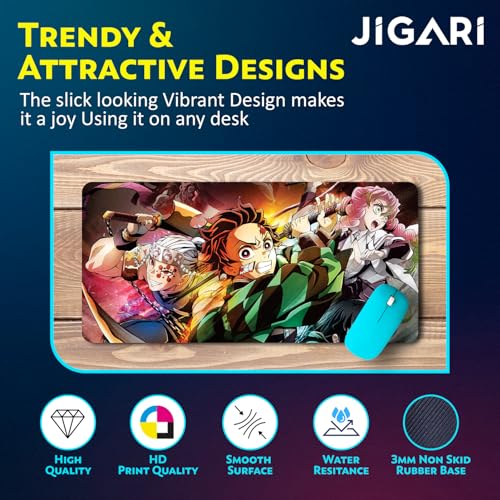 Image of Extended Anime Large Mouse Pad (11 x 23 Inch) | Gaming Mousepad for Laptop, Desktop & Keyboard | Smooth Surface | Anti-Slip Rubber Base (Demon - P70)