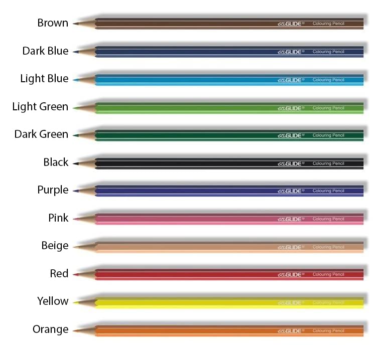 Eziglide Colouring Pencils, Pack of 12 Colouring Pencils, Pencil Set of 12 Assorted high pigment colours - Image 3
