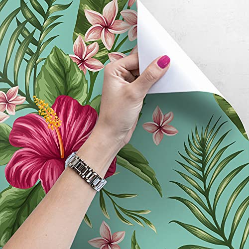 Papier peint hibiscus tropical pour salon et chambre moderne 360x250 cm - 4