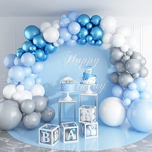 Frozen Balloons Arch Kit, Metallic Purple Blue White Balloon Arch Garland Kit with Snowflake Confetti Balloons, Ice Snow Princess Queen Girls Birthday Baby Shower Christmas Winter Party Decorations