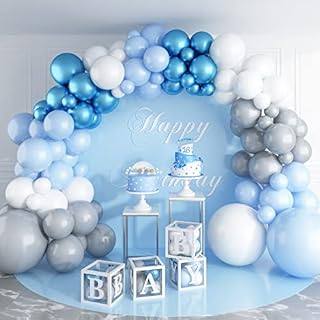 Frozen Balloons Arch Kit, Metallic Purple Blue White Balloon Arch Garland Kit with Snowflake Confetti Balloons, Ice Snow Princess Queen Girls Birthday Baby Shower Christmas Winter Party Decorations