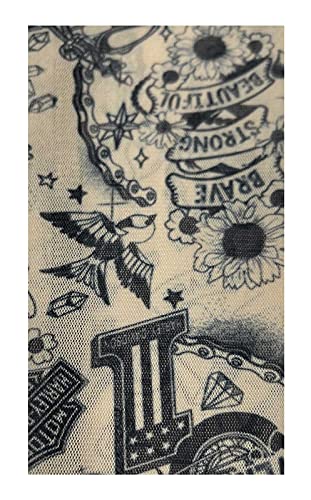 Harley-Davidson Little Girls' Glitter B&S Mesh Tattoo Long Sleeve Tee - Black3