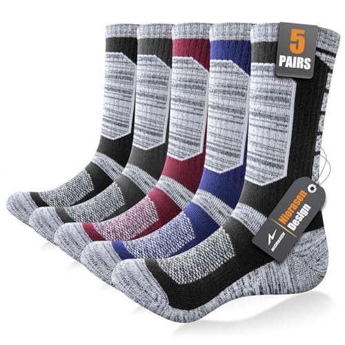 Niorasen Mens Sports Socks, 5 Pairs, Multicolour, Size 9-11