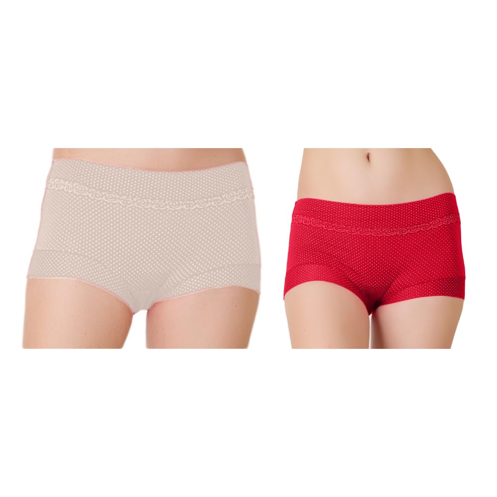luella Women’s/Girls Elegant Flower Lace Waistband Panty, Cotton Spandex Full Coverage Hipster Panty. Comfort and Style All Day (Pack of 2)-picture-34