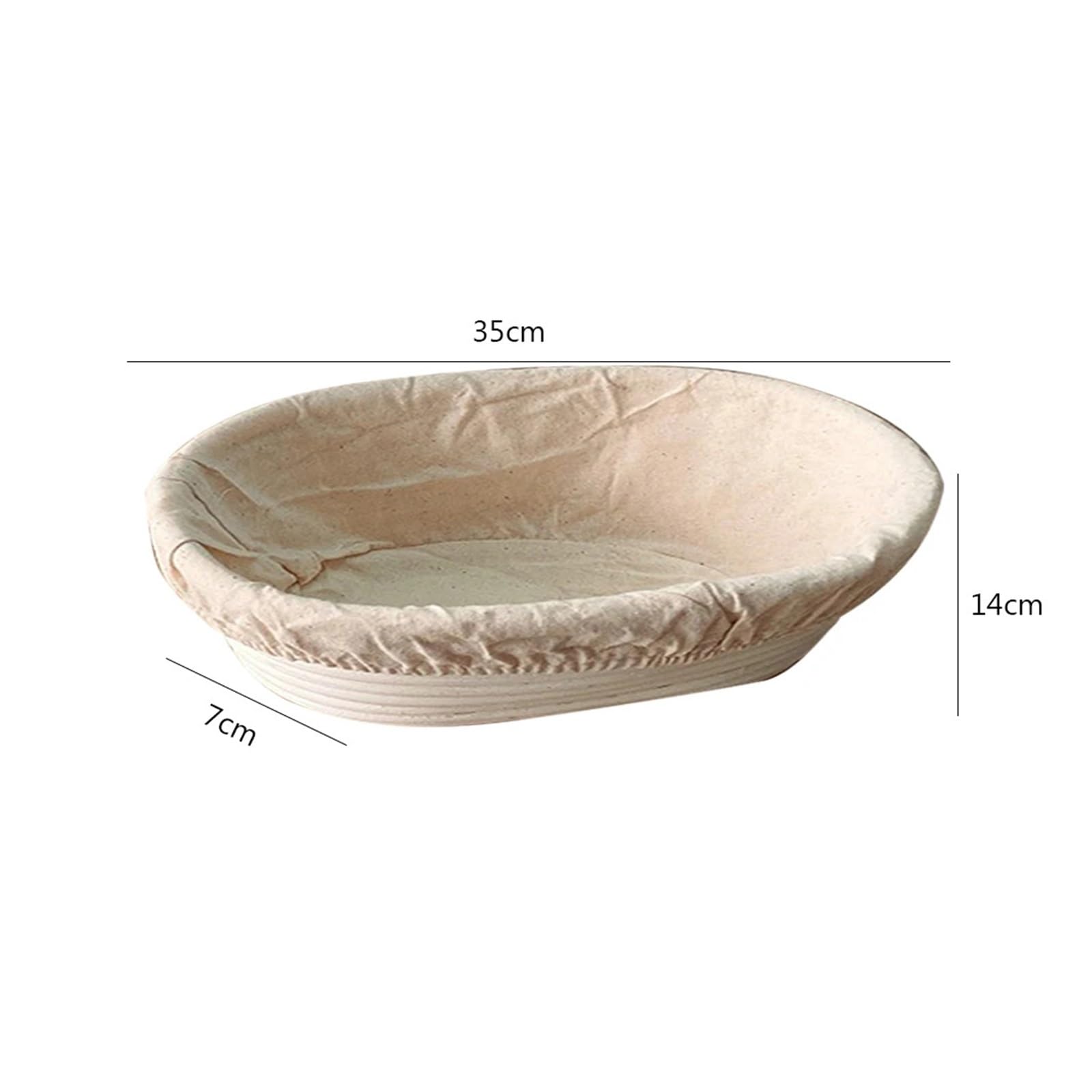 Banneton de mimbre ovalado la cesta prueba masa del pan for hornada casera(F)