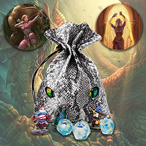 Byhoo Würfelbeutel mit Drachenaugen für 6 Würfel-Sets, PU-Leder, DND-Aufbewahrungszubehör, große Tragetasche aus… – Bild 7