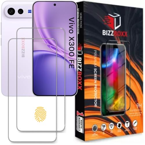 Image of Edge to Edge Tempered Glass Screen Protector Guard For vivo X300 FE 5G 5G - HD Clarity, Ultrasonic Fingerprint Working Screen Guard (For X300 FE - 6.31 inch) With Installation Kit - Pack of 2