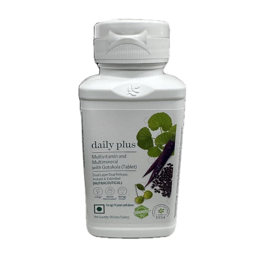 Daily Plus 120 Tablet - Original Products, Multivitamin Supplement, 1 Count Pack, Essential Nutrients with Daily 120 Tablets for Optimal Health Daily Plus 120 Tablet - Original Products, Multivitamin Supplement, 1 Count Pack, Essential Nutrients with Daily 120 Tablets for Optimal Health