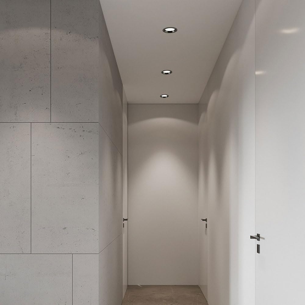 Downlight LED empotrable de 3,5"/4,4" (3,9"/4,4"), Paquete de 6 Unidades, Color Seleccionable 3000K | 4000K | 6000K, luz LED Regulable, Color Negro, Aluminio Redondo Ultrafino,5w