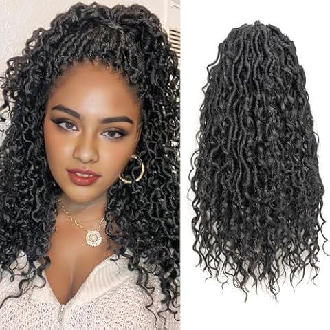 Fine Plus 8 Packs Goddess Locs Crochet Hair Extensions Cover