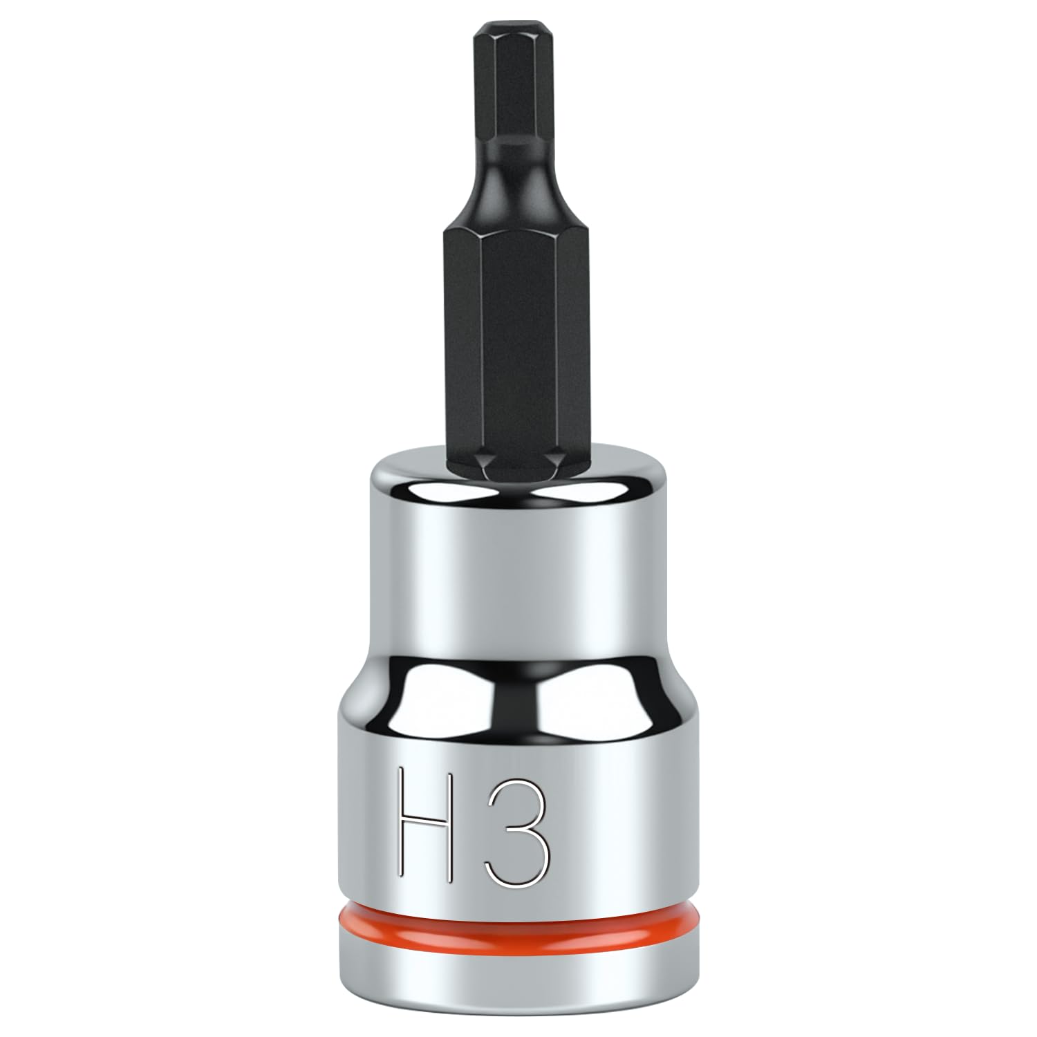 3/8 Inch Drive Hex Bit Socket, H3 Full Polished, Premium CR-V &amp; S2 Alloy Steel Head Made for Auto/Mechanical