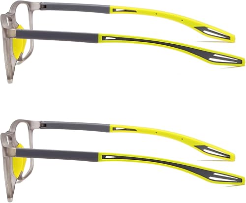 Miniatura 3 de JOON-joon Gafas de lectura para hombre, 2 pares, estilo deportivo, cómodas y flexibles, con bloqueo de luz azul, lectores para hombres