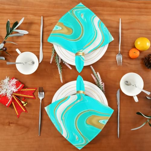 Servilletas de Tela YETTASBIN Turquesa Set x6 50.5x50.5 cm miniatura 4