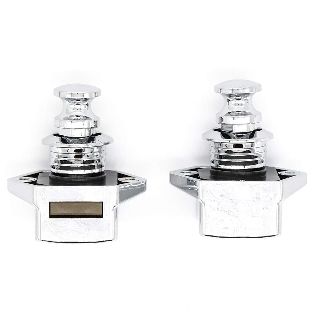 2Pcs Chrome Push Button Catch Door Lock 17-25Mm For Boat Horsebox Camper Van Caravan Motorhome Camper 738631756699