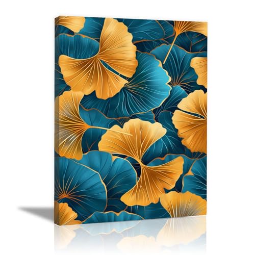 Toile déco ginkgo encadrée créez un salon zen chaleureux