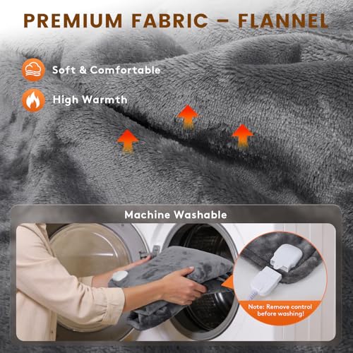 Heating Pad for Neck and Shoulders and Back, 6 Heat Settings & 4 Timer Deeper Pain Relief, Auto Shut Off, 29 * 38" Large Electric Heatings Pad for Full Back, Soft Fabric Gifts for Women Men — view 5