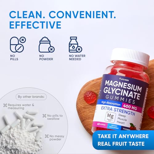 PURA WEX NUTRITION Magnesium Glycinate 400mg Gummies (60-count) — view 8