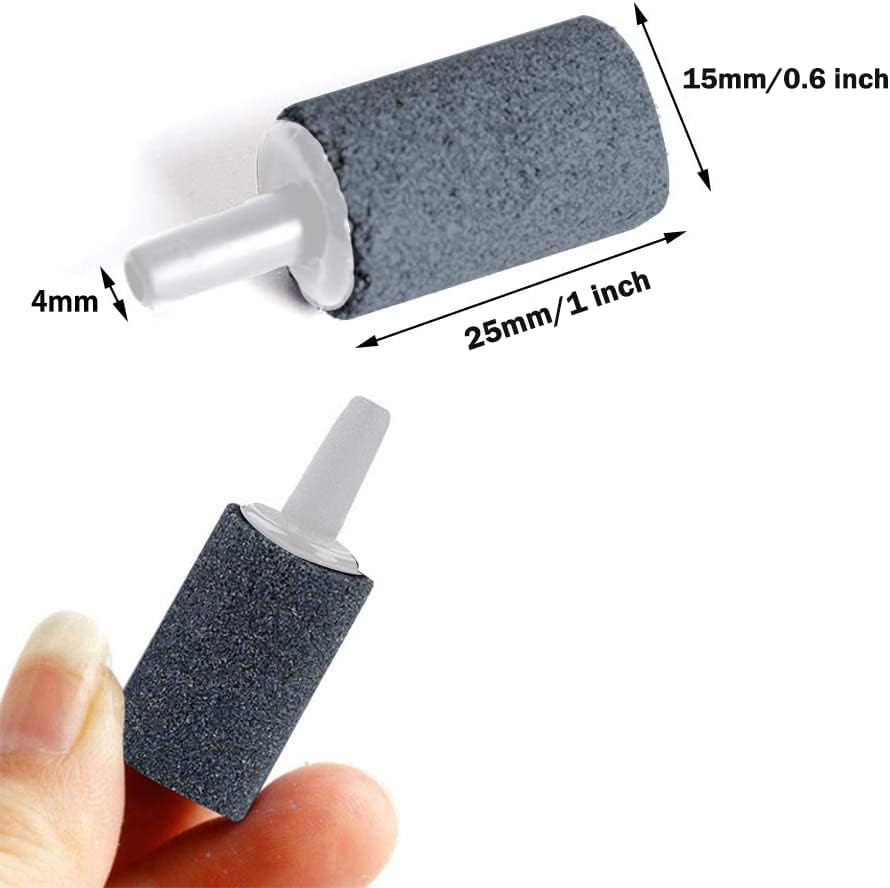 Image of 1 Inch Air Stone,Aquarium Air Stones, Cylinder Bubble Diffuser Airstone Fish Tank Bubbler Air Pump Accessories for Aquariums Hydroponics Grey (12 Pack)