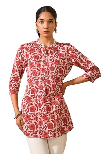 Image of Meesan Women's Casual Ethnic 3 /4 Sleeve Printed Tunic