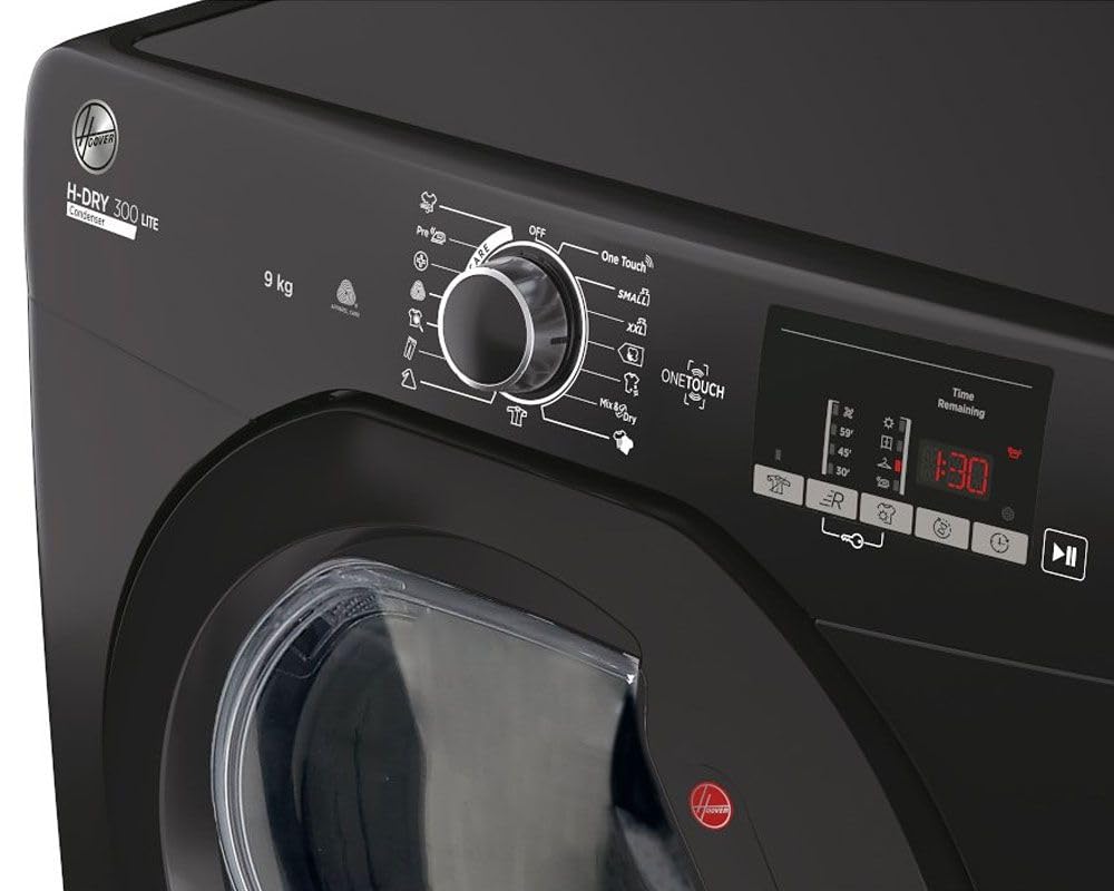 HLEC9DGB H-DRY 300 9 KG Large Capacity, Sensor Dry, 14 Programmes, B Energy, NFC Connected, Anti-Allergy, Anti- Crease, Delay Start, Freestanding Condenser Tumble Dryer - Black (HxWxDcm) - 59x60x85 — view 3