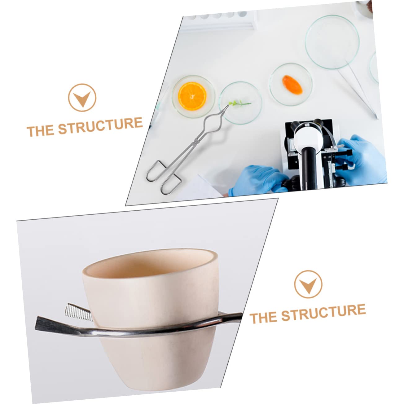 HOMOCONO Stainless Steel Crucible Tongs Beaker Clamp Laboratory Accessories Crucible Pliers Chemical Supplies