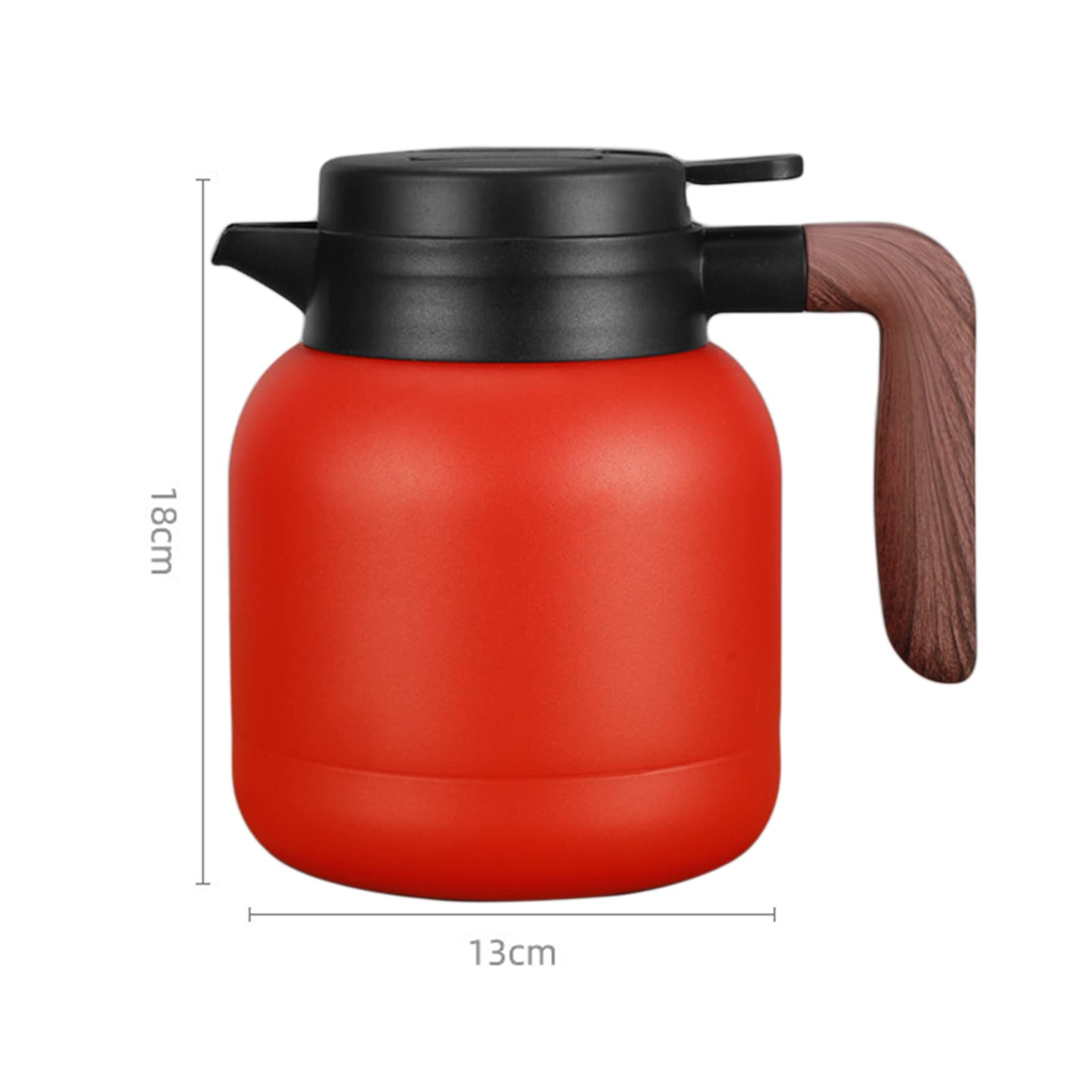 Thermoskanne Kaffeekannen Mit Teefilter, Isolierkanne Edelstahl Vakuum Isolations, Mit Einfachem Sicherheitsdruckknopf, Rutschfester Boden, Für Zuhause, Hotel, Büro (Rot,1.2L)