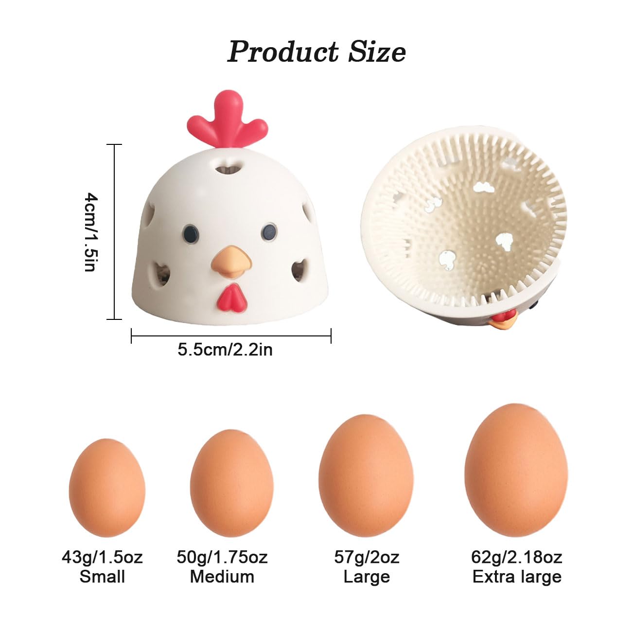 Spazzola Pulisci Uova in Silicone 2 Confezioni, Spazzola a Forma di Testa di Gallina per Uova Fresche, Multifunzionale Riutilizzabile