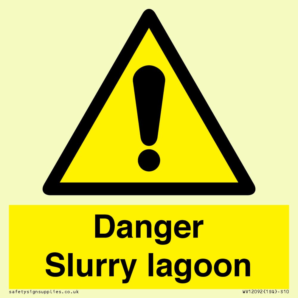 Danger Slurry lagoon Sign - 100x100mm - S10