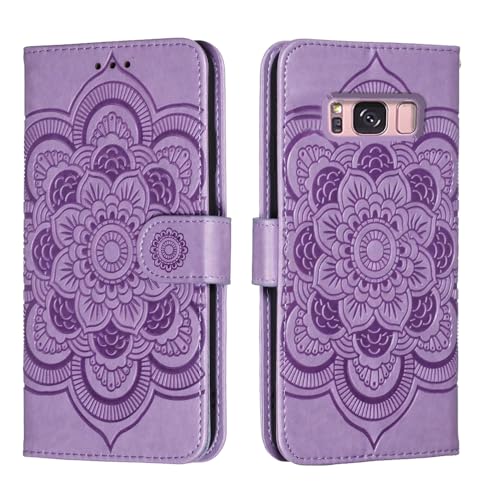 Shitomua for Samsung Galaxy S8 Case Wallet with Card Holder Kickstand Magnetic Soft Leather Flip Fold Case for Samsung S8 Cover (Purple)