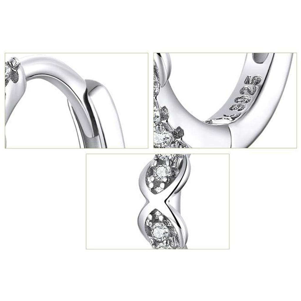 LOVIVER Pendientes de Aro 925 CZ Zirconia Pendientes Conch Studs