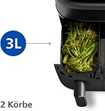 Philips Dual Basket Airfryer 3000 Series, 9 litre, Airfryer with 2 Drawers, Rapid Air Technology, Large Air Fryer for the Whole Family, 99% Less Fat and Energy Saving, NutriU Recipes App (NA350/00) - 4